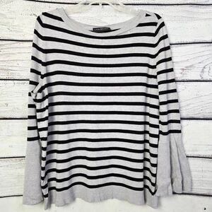 Lane Bryant Black White Striped Sweater 14/16